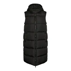 Doudoune longue à capuche sans manches femme Pieces Bee image-0