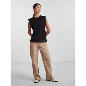 Camiseta de tirantes de encaje de manga larga mujer Pieces Olline image-2