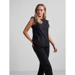Camiseta de tirantes de encaje de manga larga mujer Pieces Olline image-3