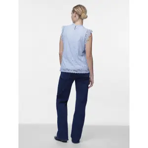 Camiseta de tirantes de encaje de manga larga mujer Pieces Olline image-2