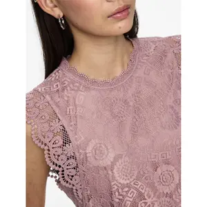 Camiseta de tirantes de encaje de manga larga mujer Pieces Olline image-4