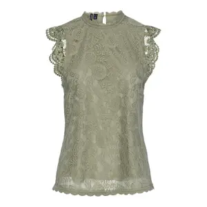Camiseta de tirantes de encaje para mujer Pieces Olline image-0