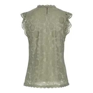 Camiseta de tirantes de encaje para mujer Pieces Olline image-3