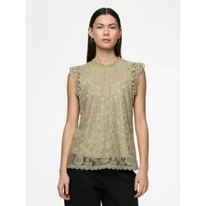 Camiseta de tirantes de encaje para mujer Pieces Olline image-1