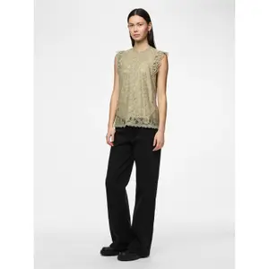 Camiseta de tirantes de encaje para mujer Pieces Olline image-2