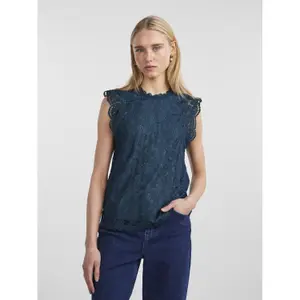 Camiseta de tirantes de encaje para mujer Pieces Olline image-1