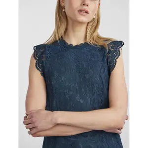 Camiseta de tirantes de encaje para mujer Pieces Olline image-4