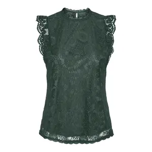 Camiseta de tirantes de encaje de manga larga para mujer Pieces Olline image-0