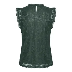 Camiseta de tirantes de encaje de manga larga para mujer Pieces Olline image-3