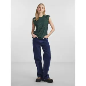 Camiseta de tirantes de encaje de manga larga para mujer Pieces Olline image-2