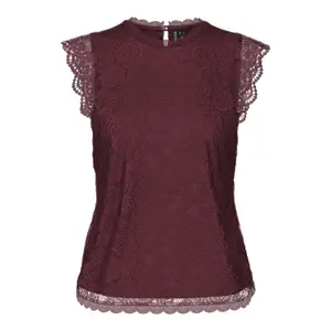 Camiseta de tirantes de encaje de manga larga para mujer Pieces Olline image-0