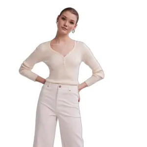 Pullover à col V femme Pieces Vicca image-1