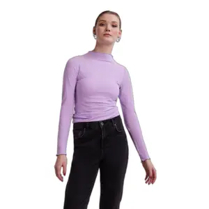 T-shirt manches longues femme Pieces Violette image-1
