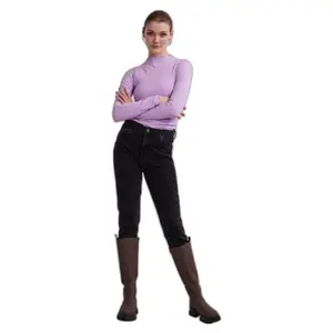 T-shirt manches longues femme Pieces Violette image-2
