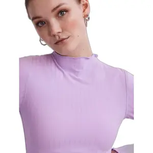 T-shirt manches longues femme Pieces Violette image-4