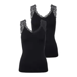 Lot de 2 débardeurs en dentelle femme Pieces Barbera image-0