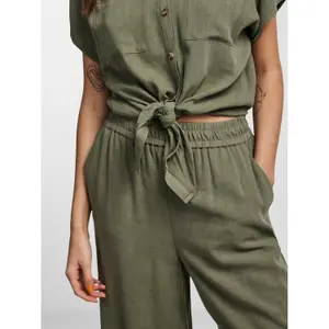 Camisa de lino de mujer Pieces Vinsty Noos BC image-4