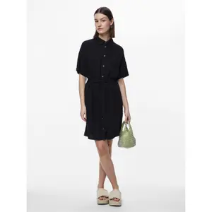Vestido camisero de lino Pieces Vinsty Noos BC image-3