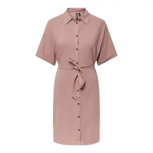 Vestido camisero de lino para mujer Pieces Vinsty Noos BC image-0