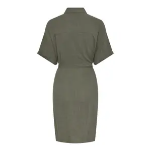 Vestido camisero de lino Pieces Vinsty Noos BC image-3
