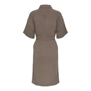 Vestido camisero de lino Pieces Vinsty Noos BC image-4