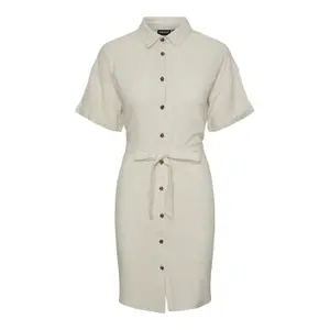 Vestido camisero de lino Pieces Vinsty Noos BC image-0