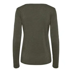 T-shirt de manga comprida às riscas para mulher Pieces Billo Lurex image-4