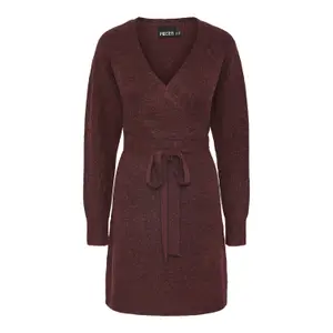 Vestido envolvente de punto para mujer Pieces Ellen image-0