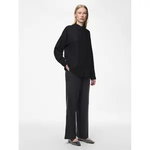 Pantaloni dritti a vita alta donna Pieces Pia image-3