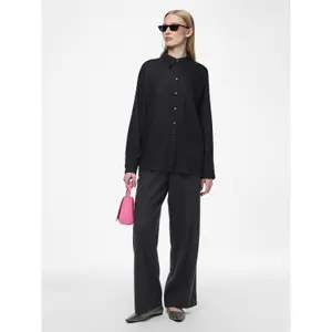 Pantaloni dritti a vita alta donna Pieces Pia image-1