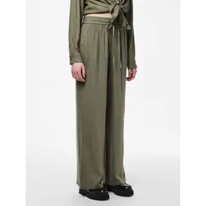 Pantaloni dritti a vita alta donna Pieces Pia image-2
