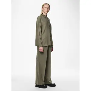 Pantaloni dritti a vita alta donna Pieces Pia image-3