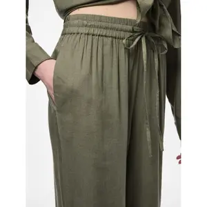 Pantaloni dritti a vita alta donna Pieces Pia image-5