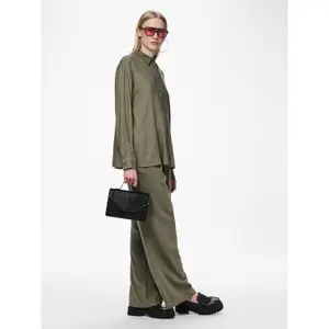 Pantaloni dritti a vita alta donna Pieces Pia image-4