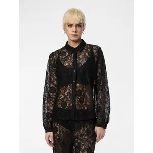 Langarmshirt aus Spitze, Damen Pieces Olline image-1