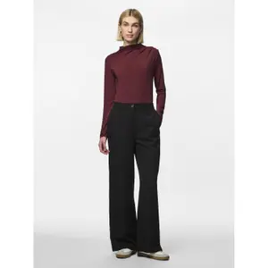 Pantaloni larghi a vita alta donna Pieces Kamil image-2