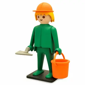 Vintage bricklayer figurine Plastoy Playmobil image-1