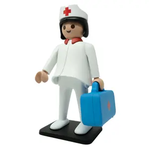 Figurine vintage L'infirmière Plastoy Playmobil image-0