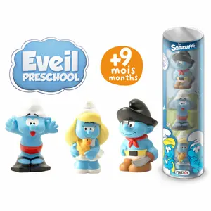 Jeux d'éveil - tube of 3 Smurfs figurines Plastoy image-0