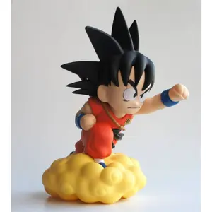 Piggy bank figurine - chibi son goku on the magic cloud pvc Plastoy Dragon Ball image-1