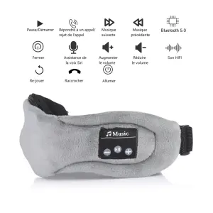 Sleep mask with built-in Bluetooth headphones Platyne image-0