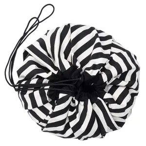 Play Mat and Storage Bag Play&Go Stripes Black image-1