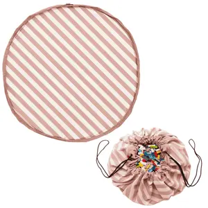Play Mat and Storage Bag Play&Go Stripes New Pink image-1