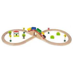 30 piece wooden train set Play & Learn image-0