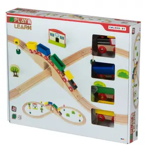 30 piece wooden train set Play & Learn image-1