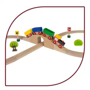 30 piece wooden train set Play & Learn image-2