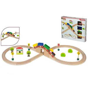 30 piece wooden train set Play & Learn image-3