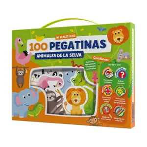 Book educational kit + 100 stickers animals in the jungle Play Time image-0
