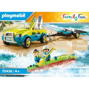 Car games - car with canoe trailer Playmobil Family Fun Beach (70436) image-2