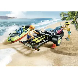 Car games - car with canoe trailer Playmobil Family Fun Beach (70436) image-3